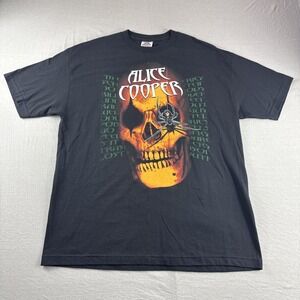 Vintage Alice Cooper Bare Bones Tour 03 Shirt Adult XL Black Y2K Rock Metal Band